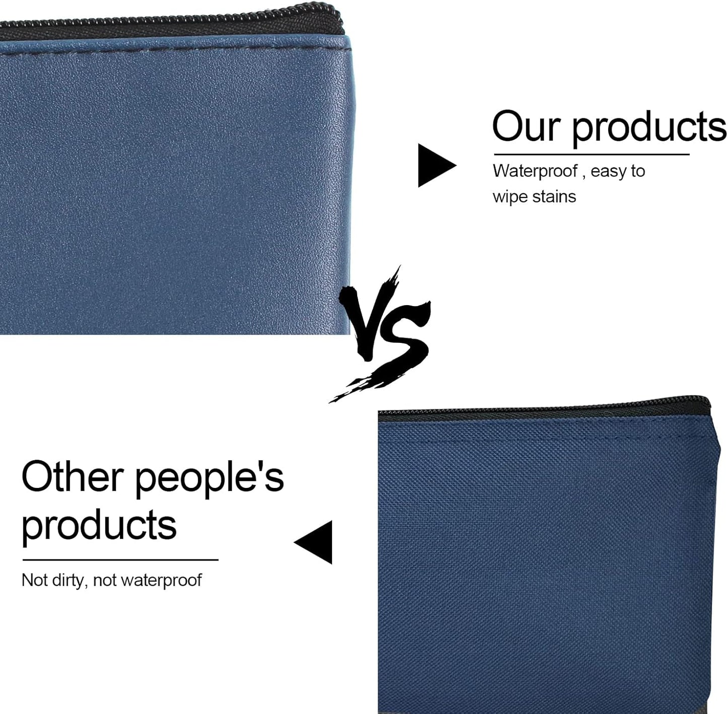 4 Pieces Money Bags With Zipper, 11x6.1 inch Money Pouch, Bank Bag, Cash Bag, Check Wallet, Cosmetics(navy)