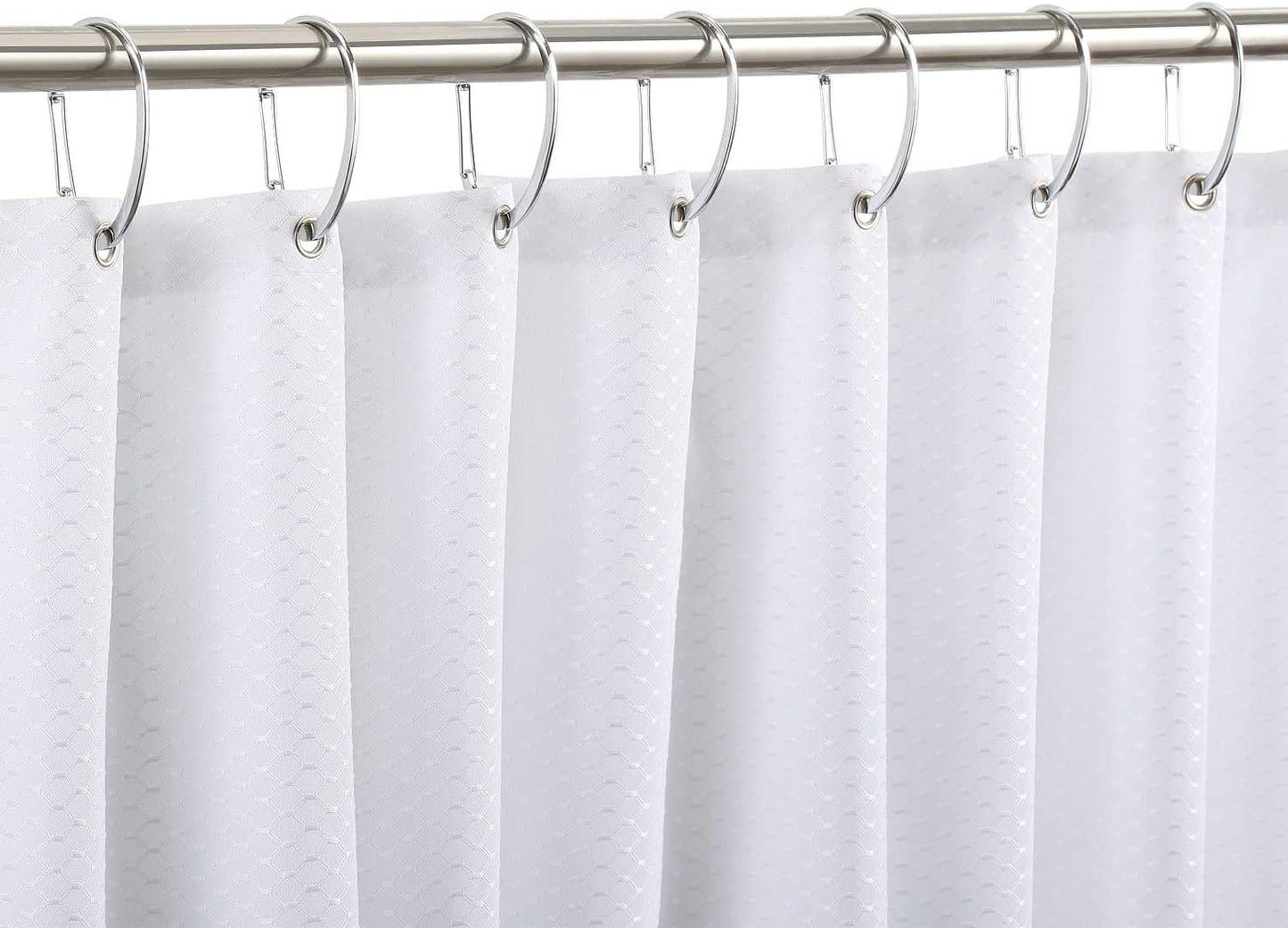 Silver Shower Curtain Rings, Rtproof Shower Curtain Hooks for Bathroom,  Chrome Decorative Shower Hooks Rings for Shower Curtain Rod Hangers, Set of 12