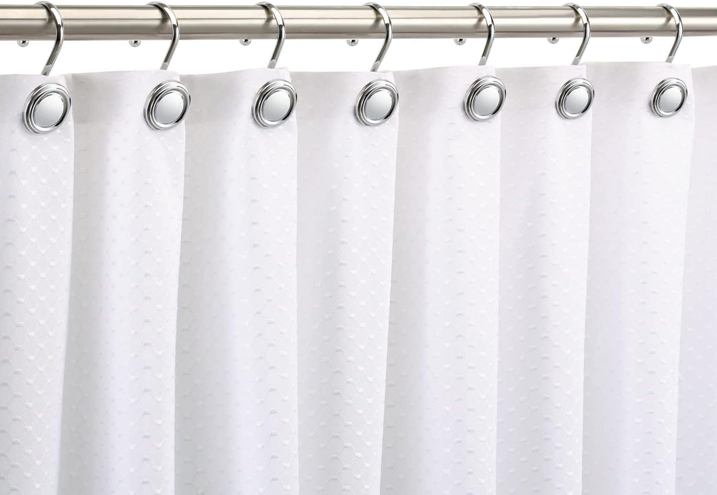 Silver Shower Curtain Hooks,  Chrome Decorative Shower Curtain Hooks for Bathroom, Rt Proof Shower Curtain Rings Hangers for Shower Curtain Rod,Set of 12 Metal Glossy Round Design