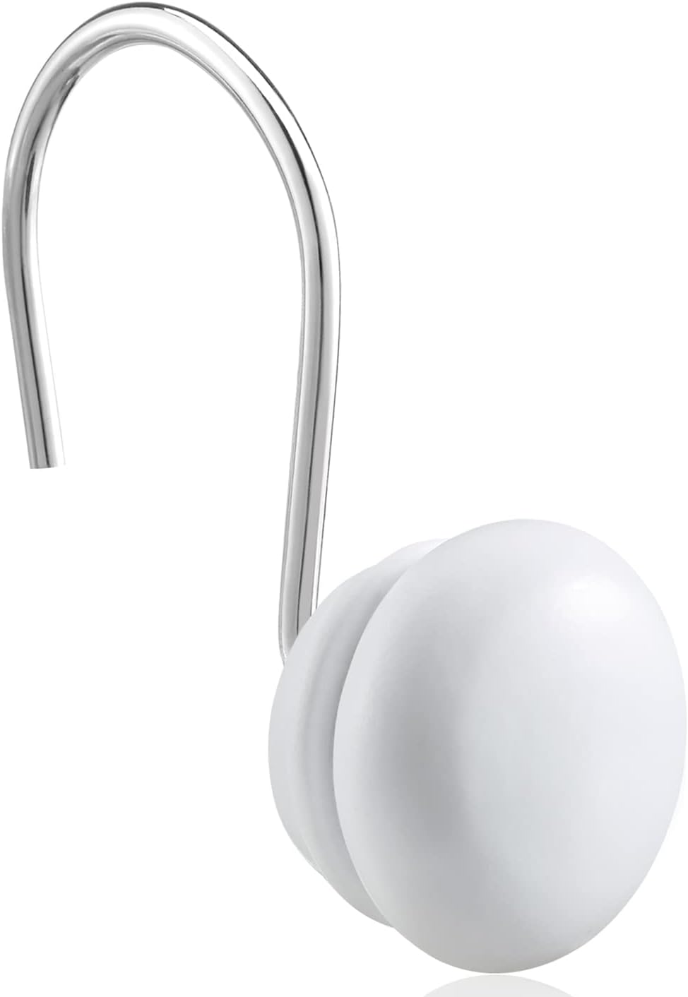 White Shower Curtain Hooks, Rt Proof Shower Curtain Rings for Bathroom,  Decorative Shower Hooks Hangers for Shower Curtain Rod,Set of 12