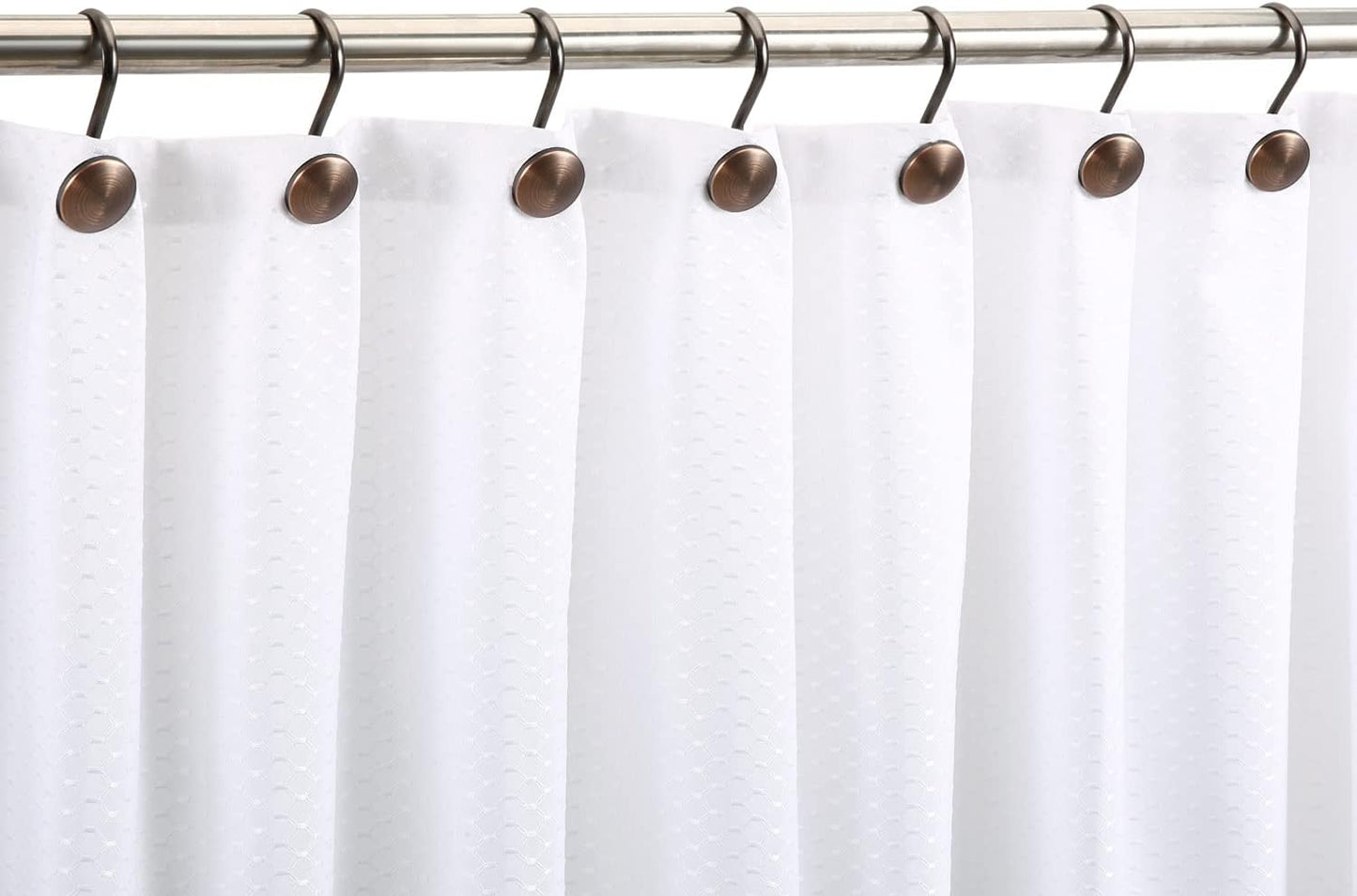 Bronze Shower Curtain Hooks, Rtproof Shower Hooks for Shower Curtain Bathroom,  Oil Rubbed Decorative Shower Rings for Shower Curtain Rod Hangers, Thread Shape Design Set of 12