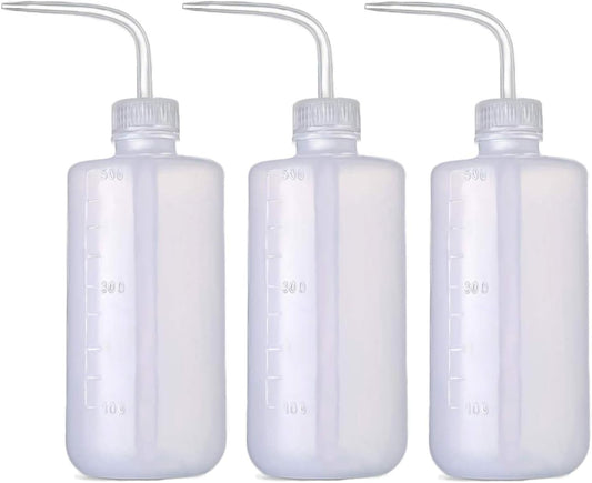 Irrigation Bottle 500ml 17oz Indoor Plant Watering Can Water Squirt Plastic Rinse Bottle for Eyelash Extensions Eye Wash Tattoo Lab (3pcs)