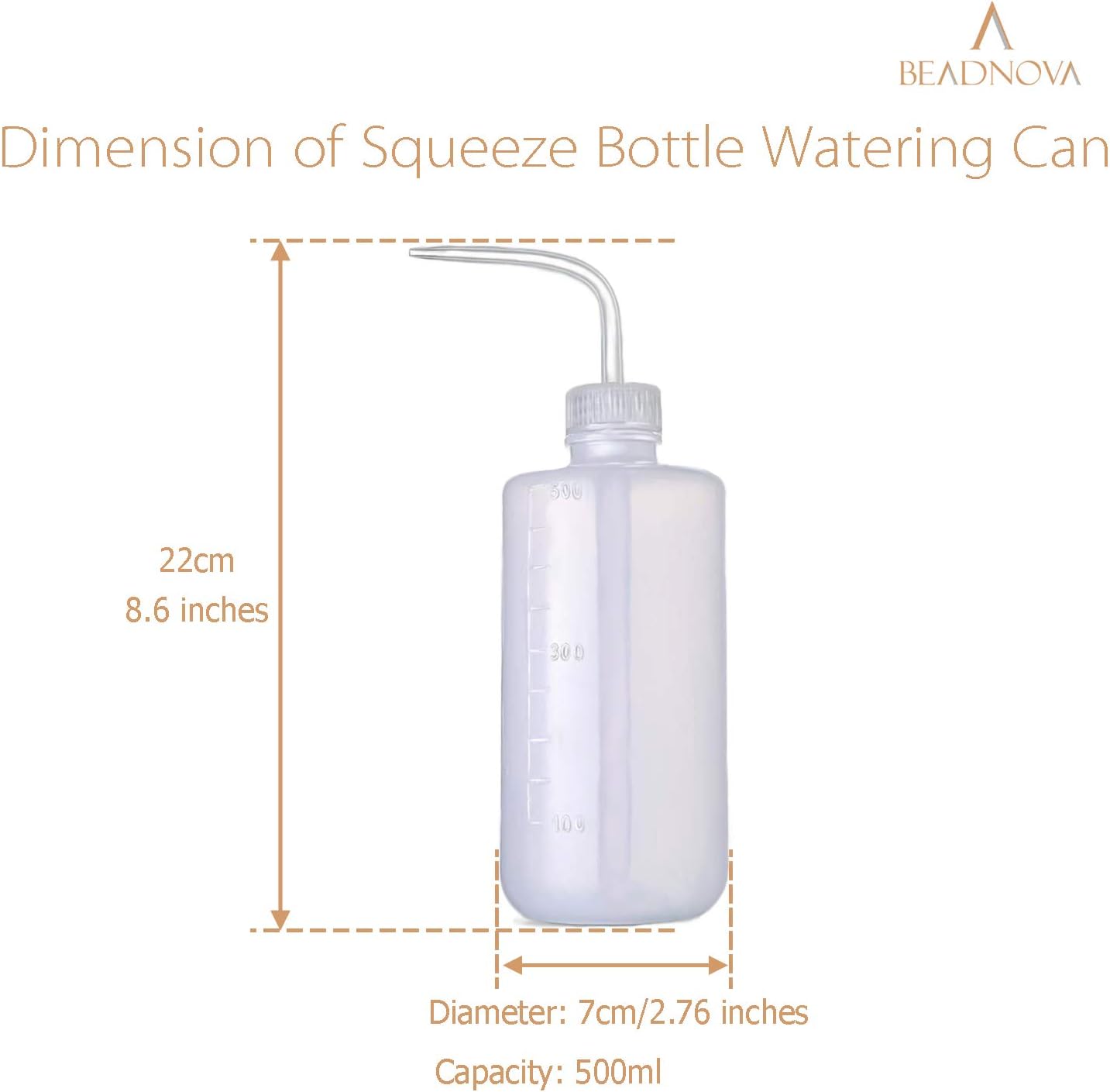Irrigation Bottle 500ml 17oz Indoor Plant Watering Can Water Squirt Plastic Rinse Bottle for Eyelash Extensions Eye Wash Tattoo Lab (3pcs)
