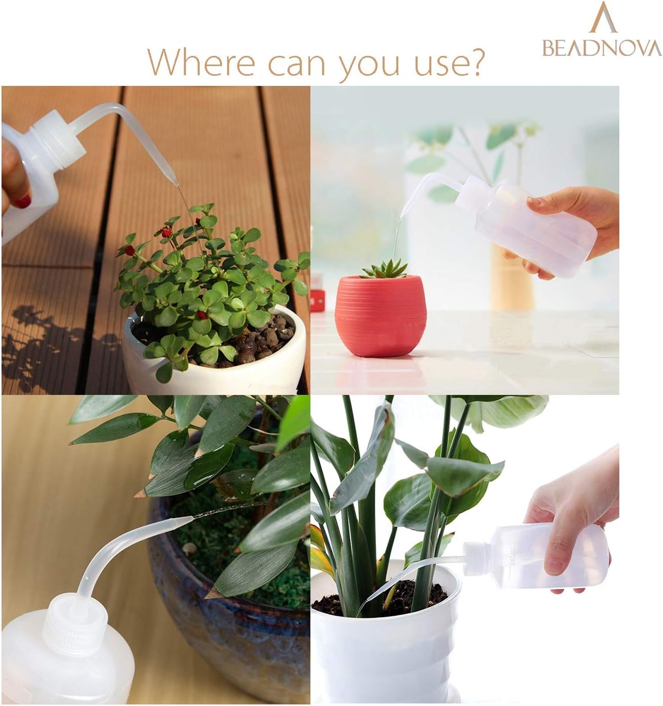 Irrigation Bottle 500ml 17oz Indoor Plant Watering Can Water Squirt Plastic Rinse Bottle for Eyelash Extensions Eye Wash Tattoo Lab (3pcs)