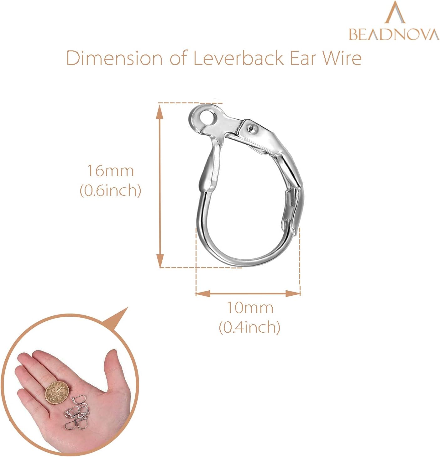 Stainless Steel Leverback Earring Hooks 100pcs French Ear Wire Lever Back Earwire for Jewelry Making Crafting