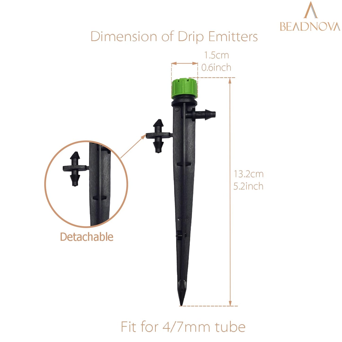 Irrigation Drippers 50pcs Drip Emitters for 1/4 Inch Irrigation Sprinkler 360 Degree Micro Sprinkler Adjtable Drip Heads Drippers for Garden Patio Lawn
