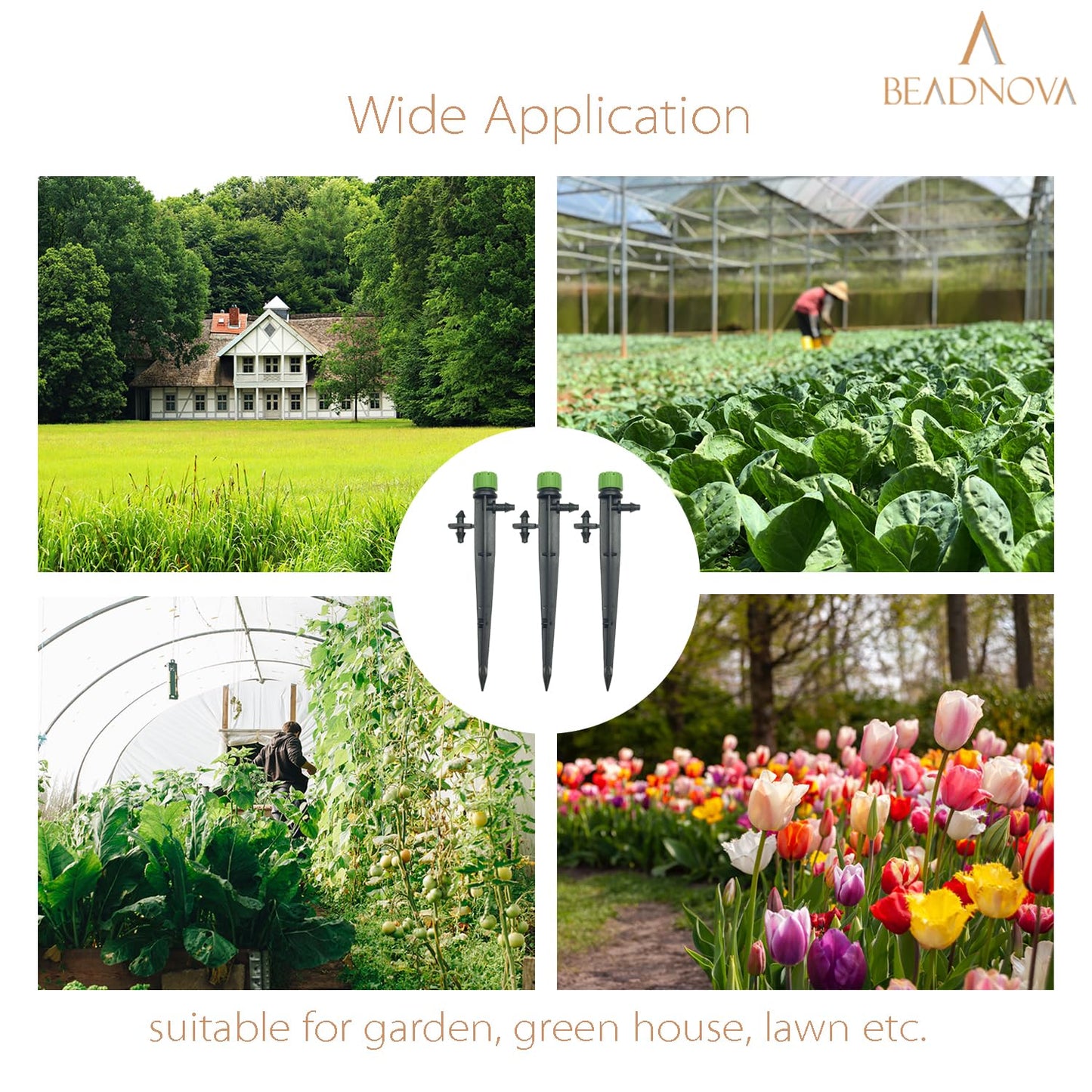 Irrigation Drippers 50pcs Drip Emitters for 1/4 Inch Irrigation Sprinkler 360 Degree Micro Sprinkler Adjtable Drip Heads Drippers for Garden Patio Lawn