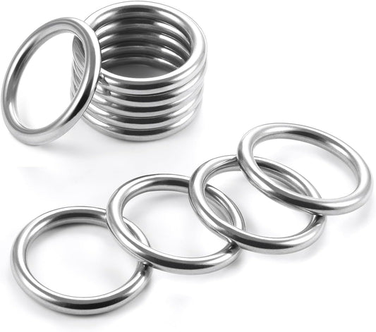 CooBigo 15pcs 1 Inch Stainless Steel Ring Buckle, Metal O Rings Buckles, Solid Welded Loop for Dreamcatcher Keyrings, Dog Collars, Macrame, Hanging Strap Slings