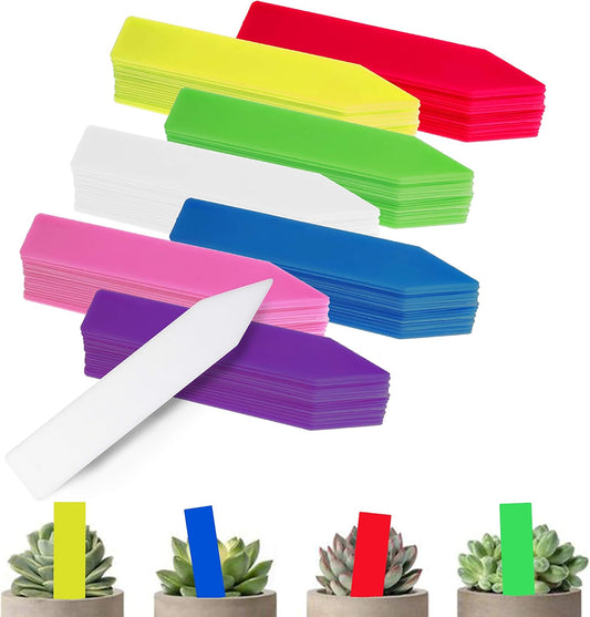Plant Labels 140pcs Plant Tags Multicolor Identification Stakes Plastic Labels for Pots Garden (4 Inch, 7 Colors)
