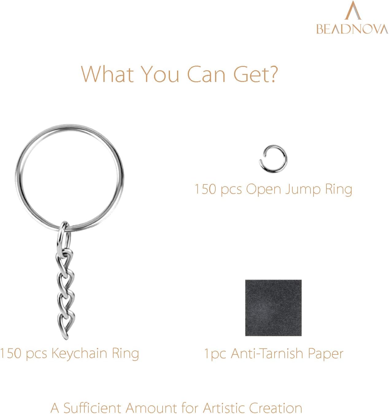 Split Keychain Ring Silver Keychain Rings for Crafts Metal Key Chain Kit for Jewelry Making Key Chains Accessories Craft DIY (25mm, 150pcs)