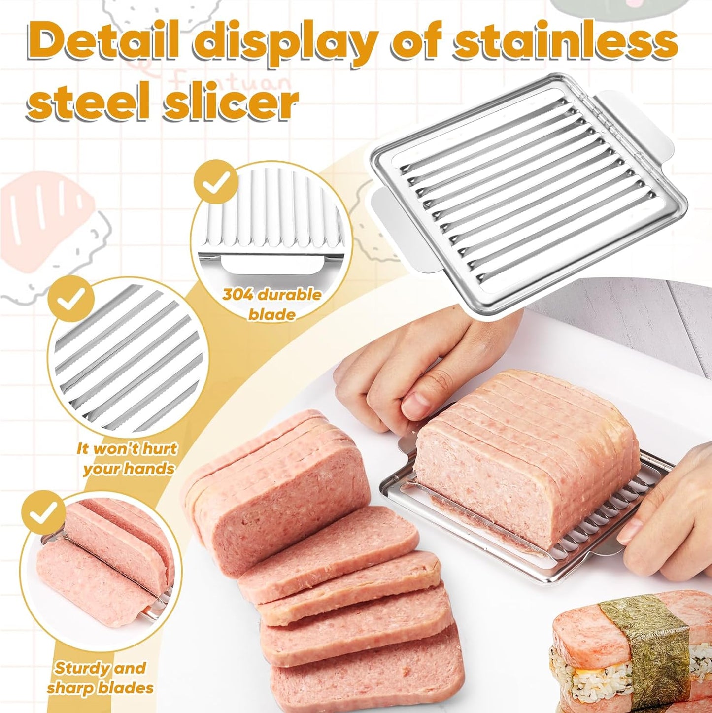 Mubi Press Mold Kit，Onigiri Mold Triangle，4 Pack Japanese Rice Cooker Kit for Lunch Bento
