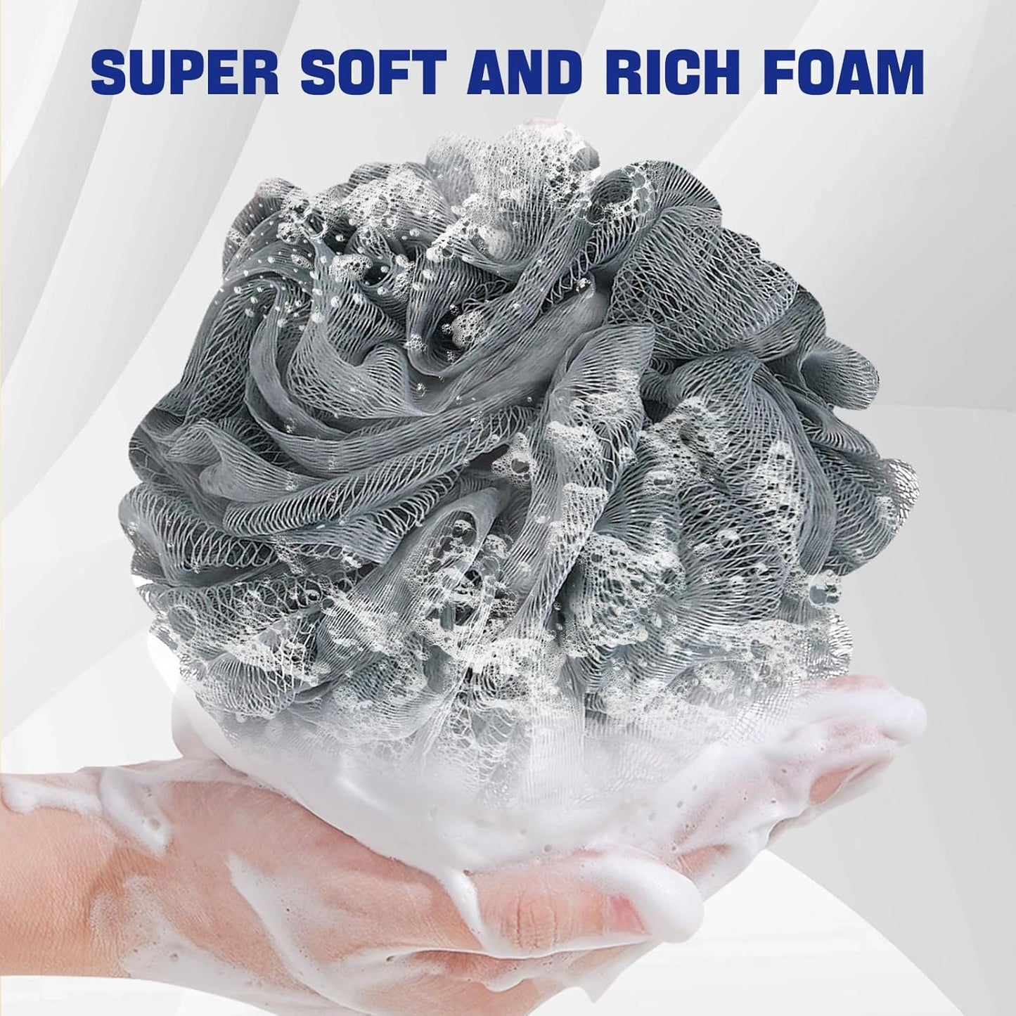 Loofah Bath Sponge Shower Loofah Shower Puff Soft Assorted Color Big 4 Pack