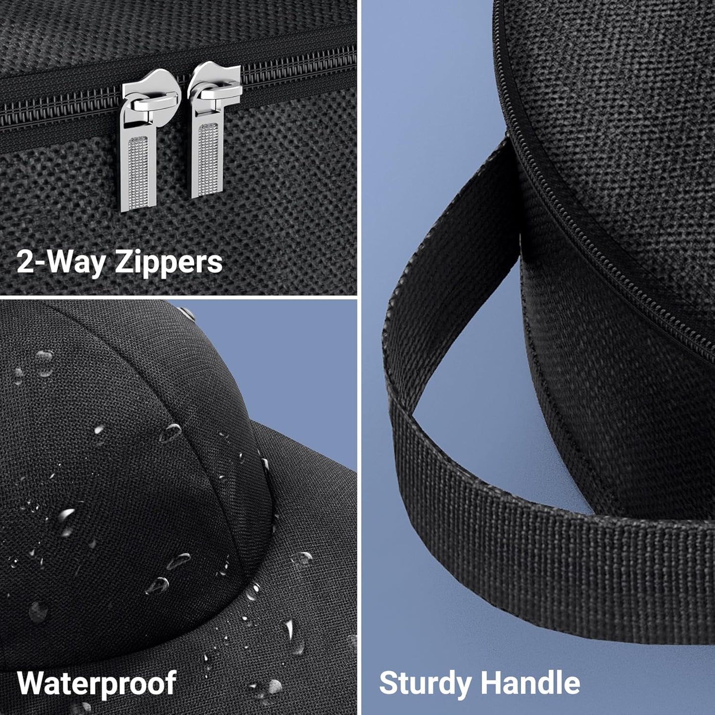 Hat Travel Case for Baseball Caps, Cap Carrier with Plastic Holder & Carrying Handle, Holds up to 6 Caps Hat Bag for Luggage, Suitcase (Black)