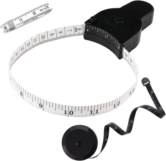 Automatic Telescopic Tape Measure, Body Measure Tape 60 inch (150cm), Self-Tightening Retractable Measuring Tape for Body Accurate Way to Track Weight Loss Mcle Gain by One Hand, 3 Piece