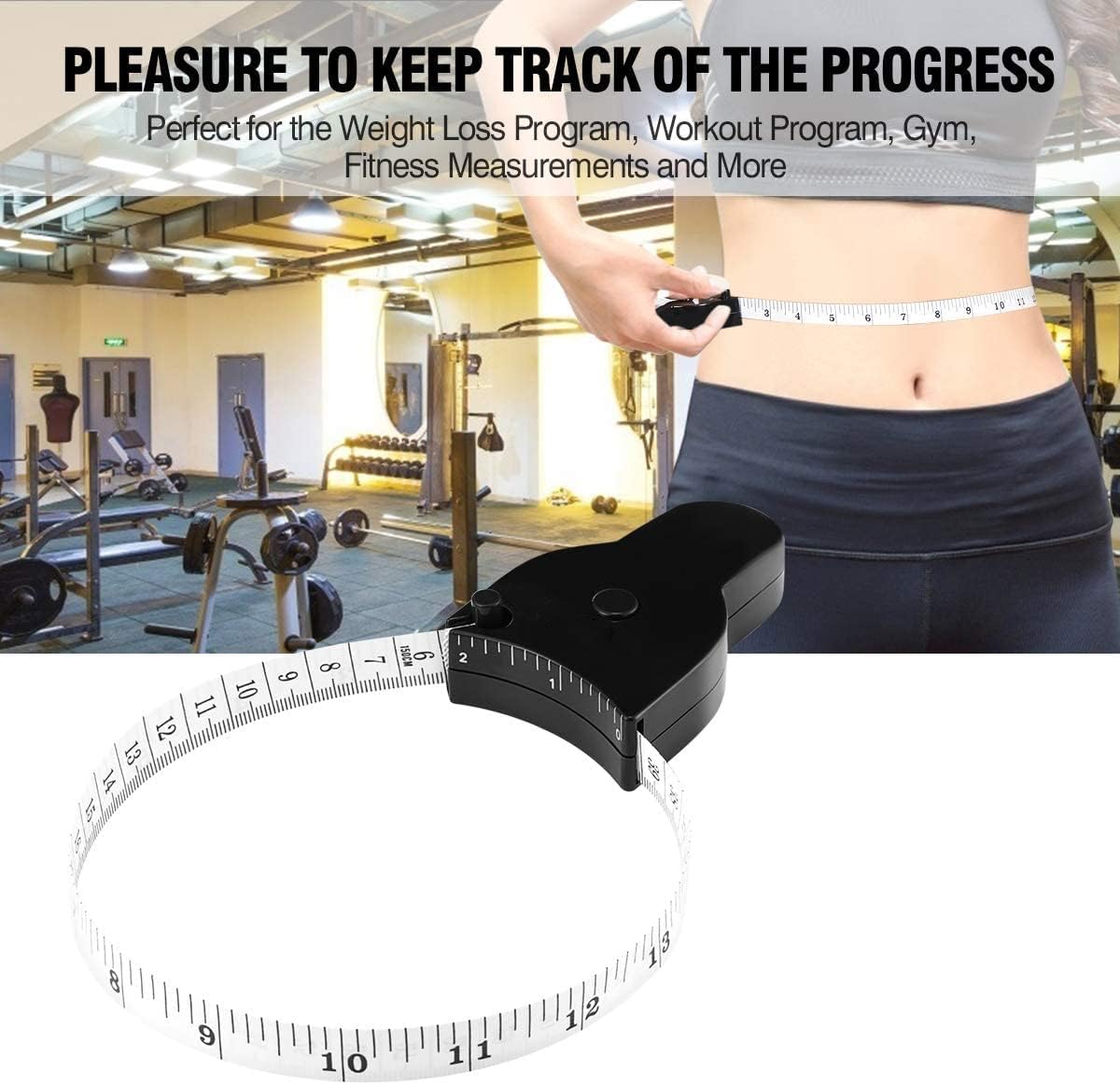 Automatic Telescopic Tape Measure, Body Measure Tape 60 inch (150cm), Self-Tightening Retractable Measuring Tape for Body Accurate Way to Track Weight Loss Mcle Gain by One Hand, 3 Piece