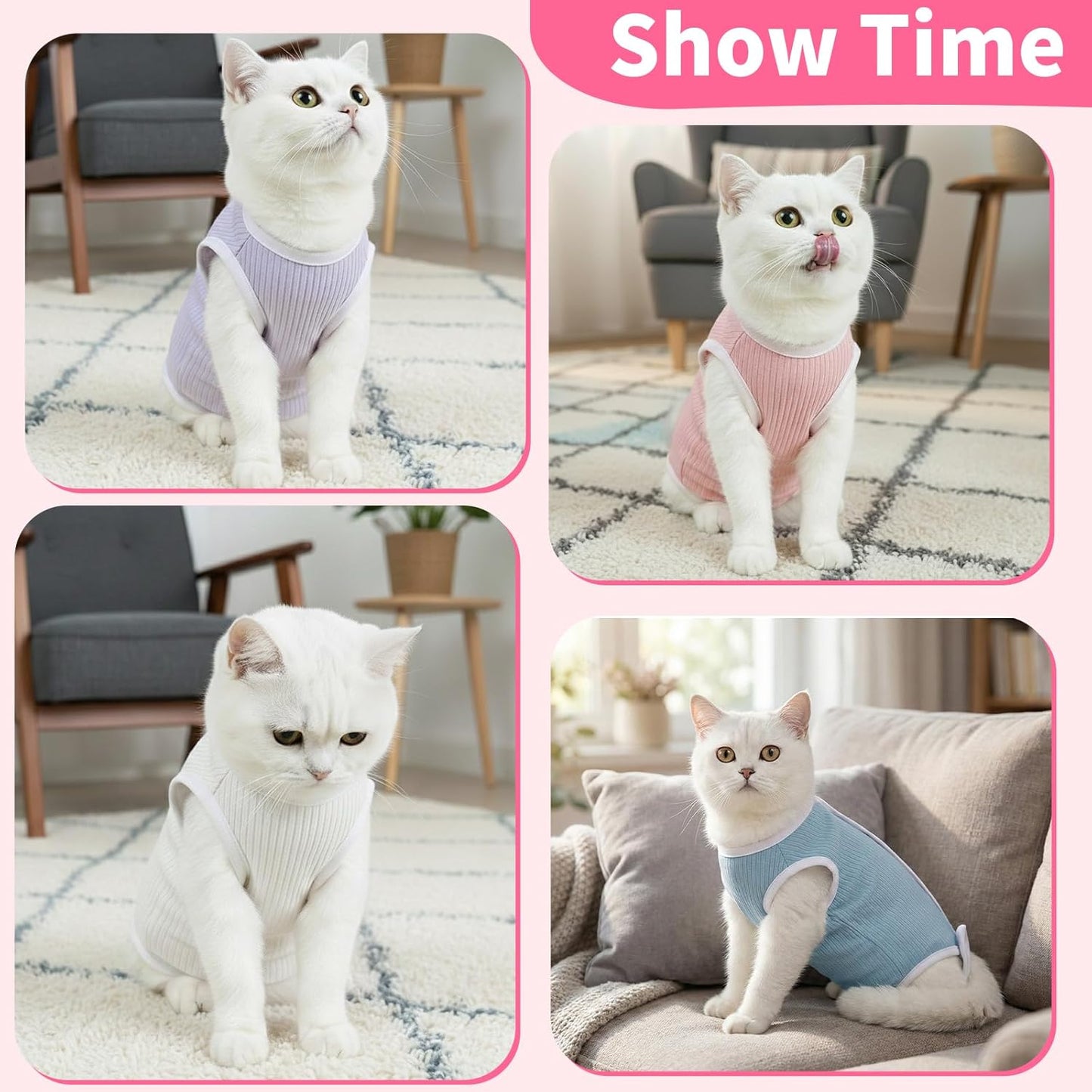 Cat Recovery Suit Cat Onesie, Breathable Anti-Licking Cat Surgery Recovery Suit Female, Kitten Spay Recovery Suit for Cats After Surgery, Cats Surgical Body Suits for Abdominal Wounds