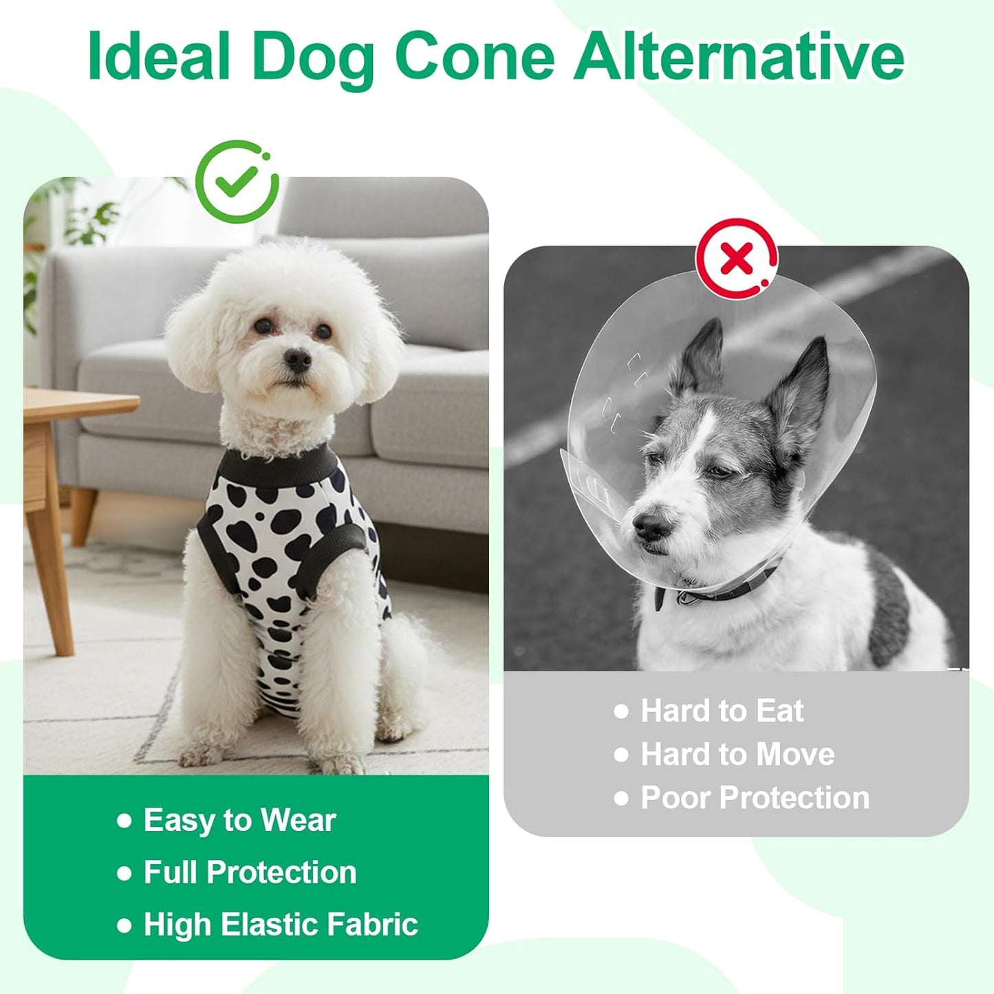 Recovery Suit for Dogs After Surgery, Dog Surgery Suit Onesie Female Spay for Small Medium Dogs, Breathable Dog Recovery Suit Body Suits for Anti Licking Abdominal Wounds Cone Alternative