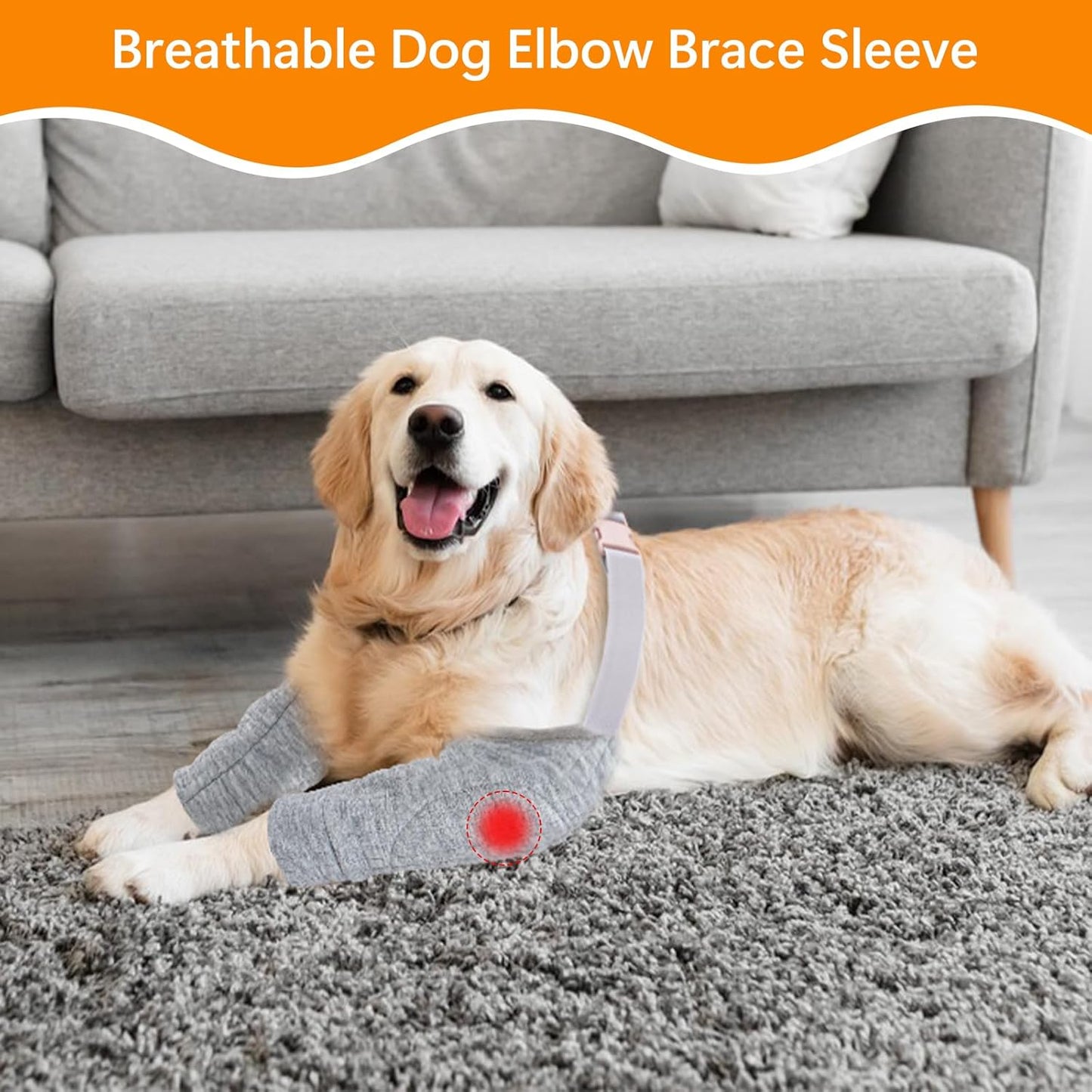 Dog Elbow Protector for Calles, Adjtable Dog Elbow Pads Leg Sleeve to Prevent Licking Biting on Joints, Breathable Dog Front Leg Brace Wound Cover for Small Medium Large Dogs