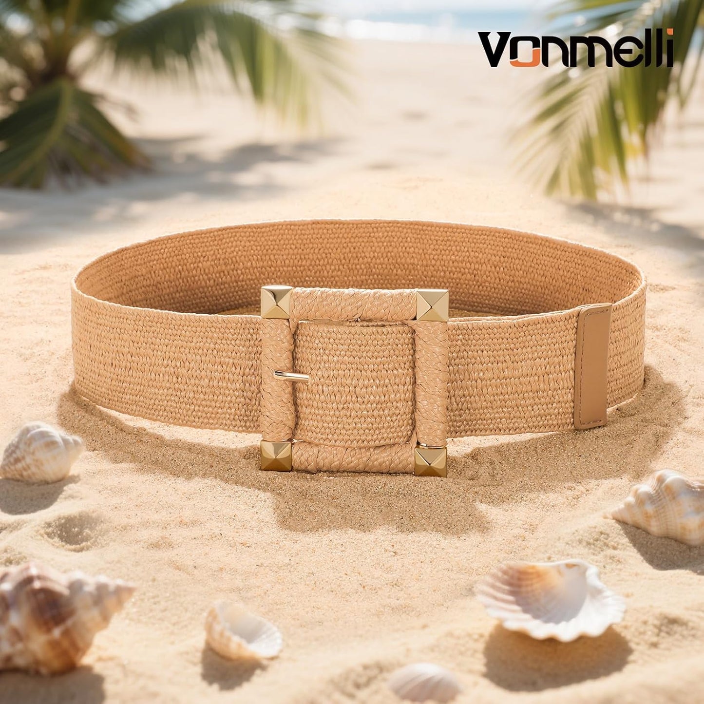 Straw Woven Elastic Belt Boho Braided Belts for Women Bohemian Belt for Summer Dress