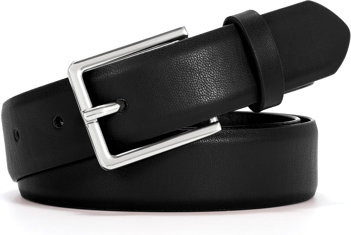 Belt for Women, Women's Leather Belt for Jean Dress, Fashion Ladies Belts with Rectangle Buckle