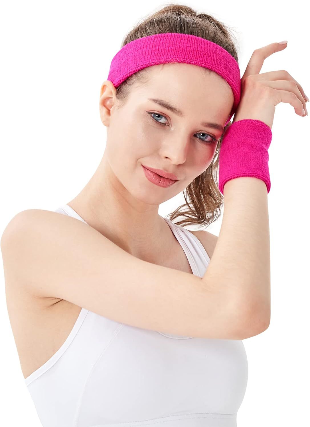 10 Pack Sports Wristband Sweatband Gym Yoga Wrist Support Sweatband Cotton Wrist Wraps