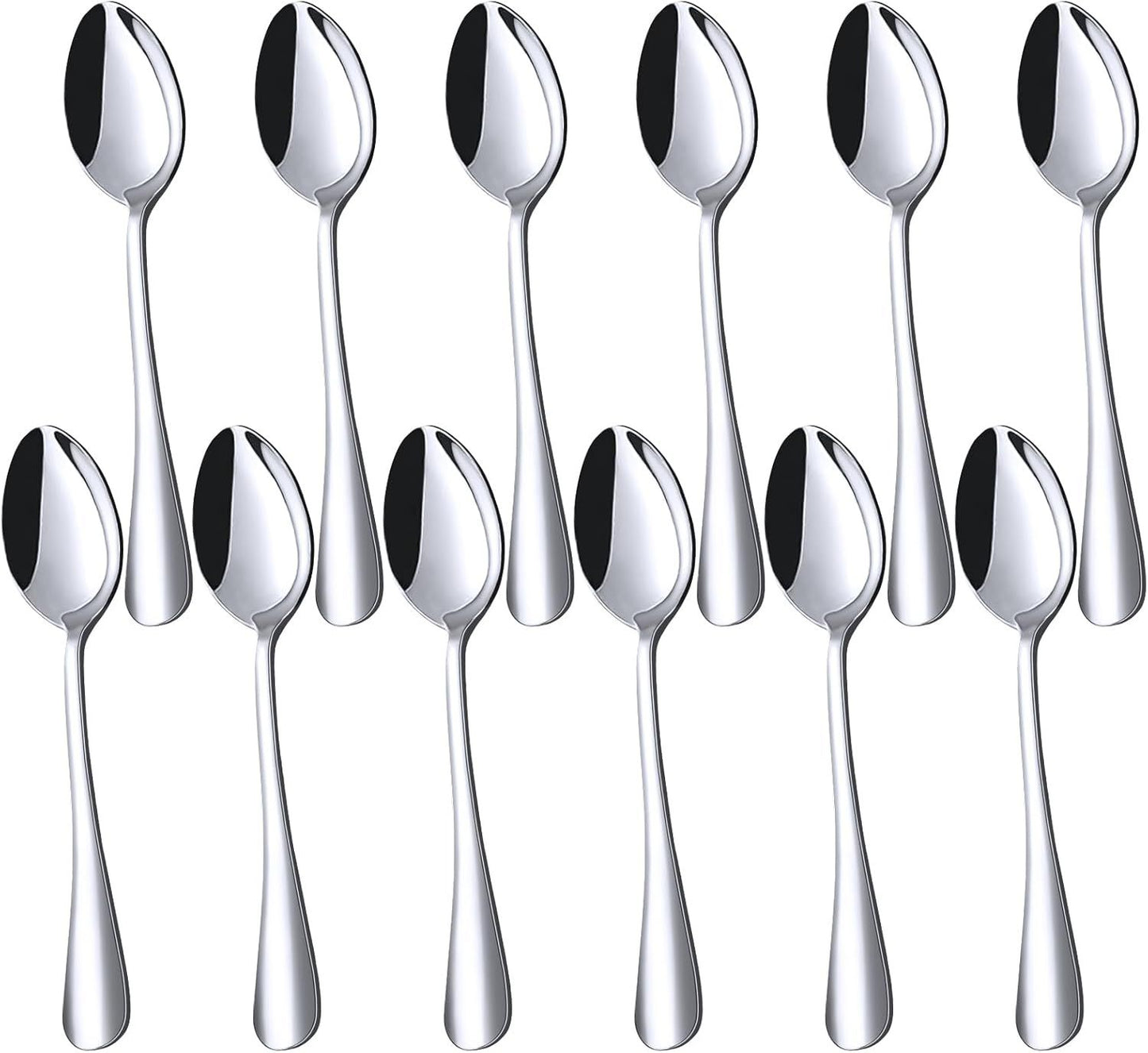 Mini Coffee Spoons, 12PCS 4.9 Inch Stainless Steel Demitasse Espresso Spoons for Stirring Coffee, Tea, Hot Cocoa, Sugar, Tasting Desserts & Appetizers, Dishwasher Safe, Perfect Gifts