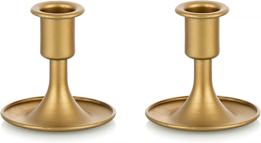 Candlestick Holders Taper Candle Holders,  Gold Candle Stick Candle Holder for Table Centerpiece, Wedding Reception, Festive Christmas Mantel Decoration or Home Decor, Set of 2