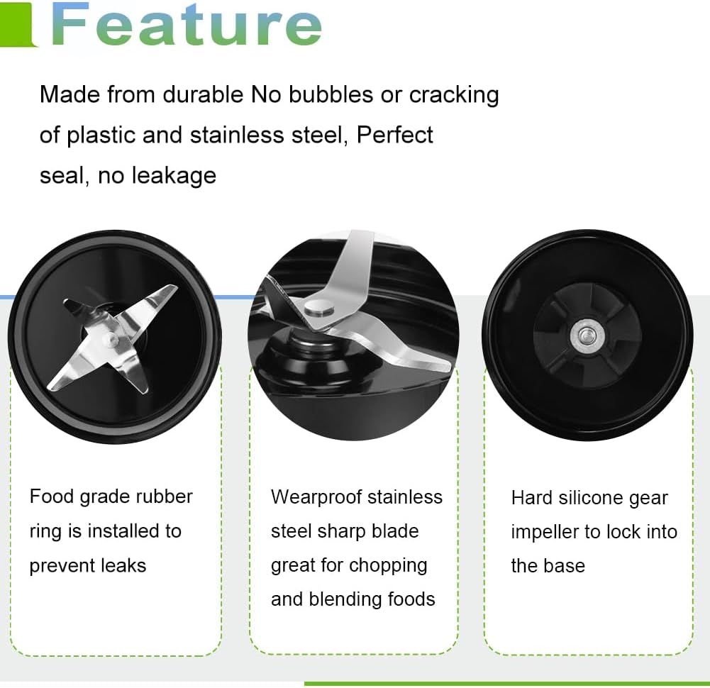 Replacement Cross Blade + 16oz Cup Set for Magic Bullet, Replacement Parts compatible with 250 W Magic Bullet MB1001 Blender