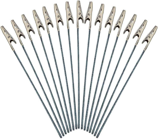 50Pcs Metal Wire Alligator Clamp Long-Tailed Alligator Iron Clip Clasp for DIY Card Clip Holder 6 inch (150mm)