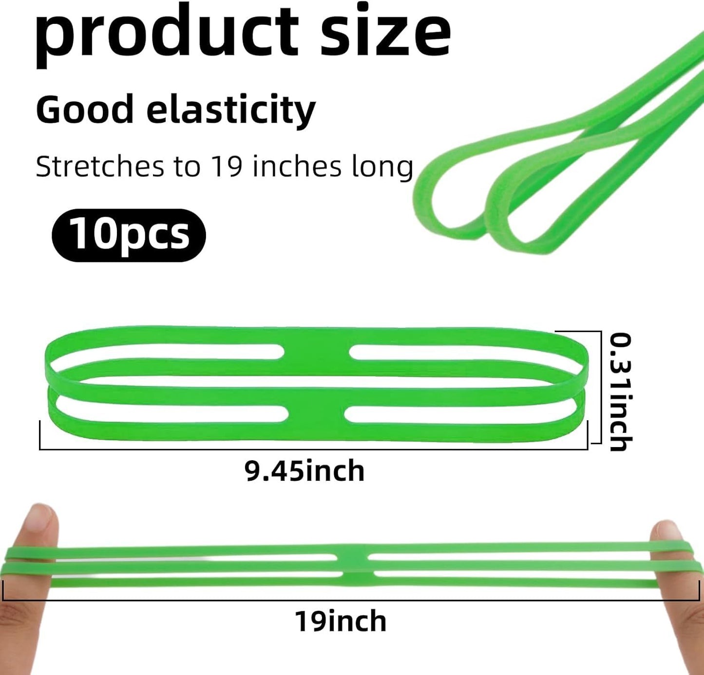 10PCS H Band Silicone Rubber Bands, 9 Inch H-Bands Silicone Rubber Bands Assorted Color, Elastic Rubberbands H-Band Silicones Bands 9 Inch | 9” Silicones Bands