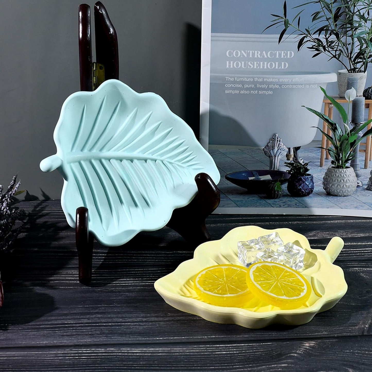 Leaf Silicone Molds for Resin, Large Tray Mold for Epoxy Resin, 3D Leaf Jewelry Plate, Concrete, Plaster, and Clay Casting Molds for Art, Storage Container, Trinket Dish, Home Decor