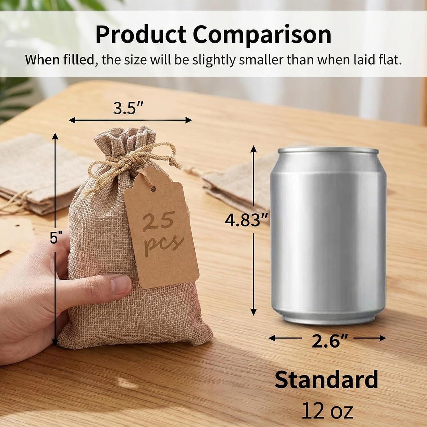 25PCS Small Burlap Gift Bags With Drawstring, 4x6 Inch Small Linen Sack Bags Jewelry Pouches for Wedding Party Favors DIY Crafts