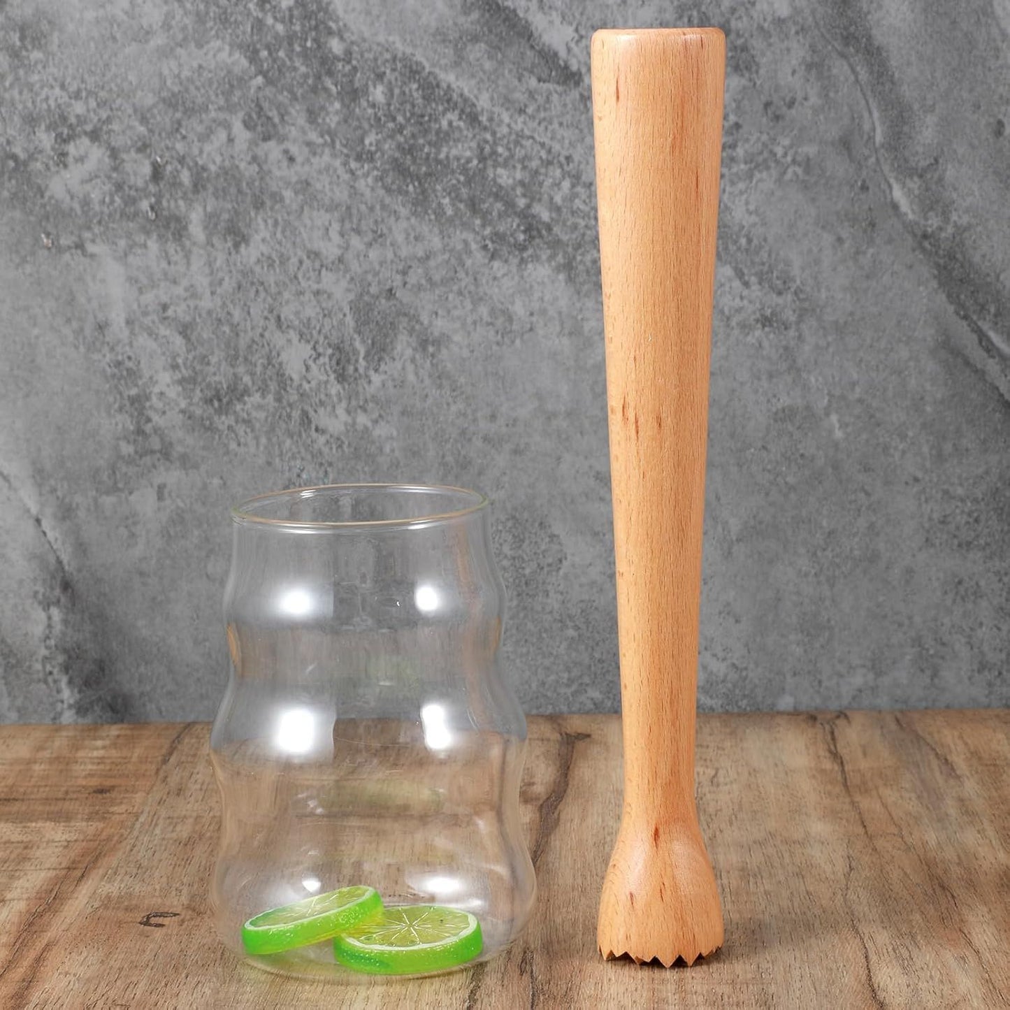 Wooden Muddler for Cocktails, Durable Muddler for Lemonade, Professional Bar Muddler Tool, Home and Bar Cocktail Muddler for Mojitos, Fruit Drinks (10 Inch)