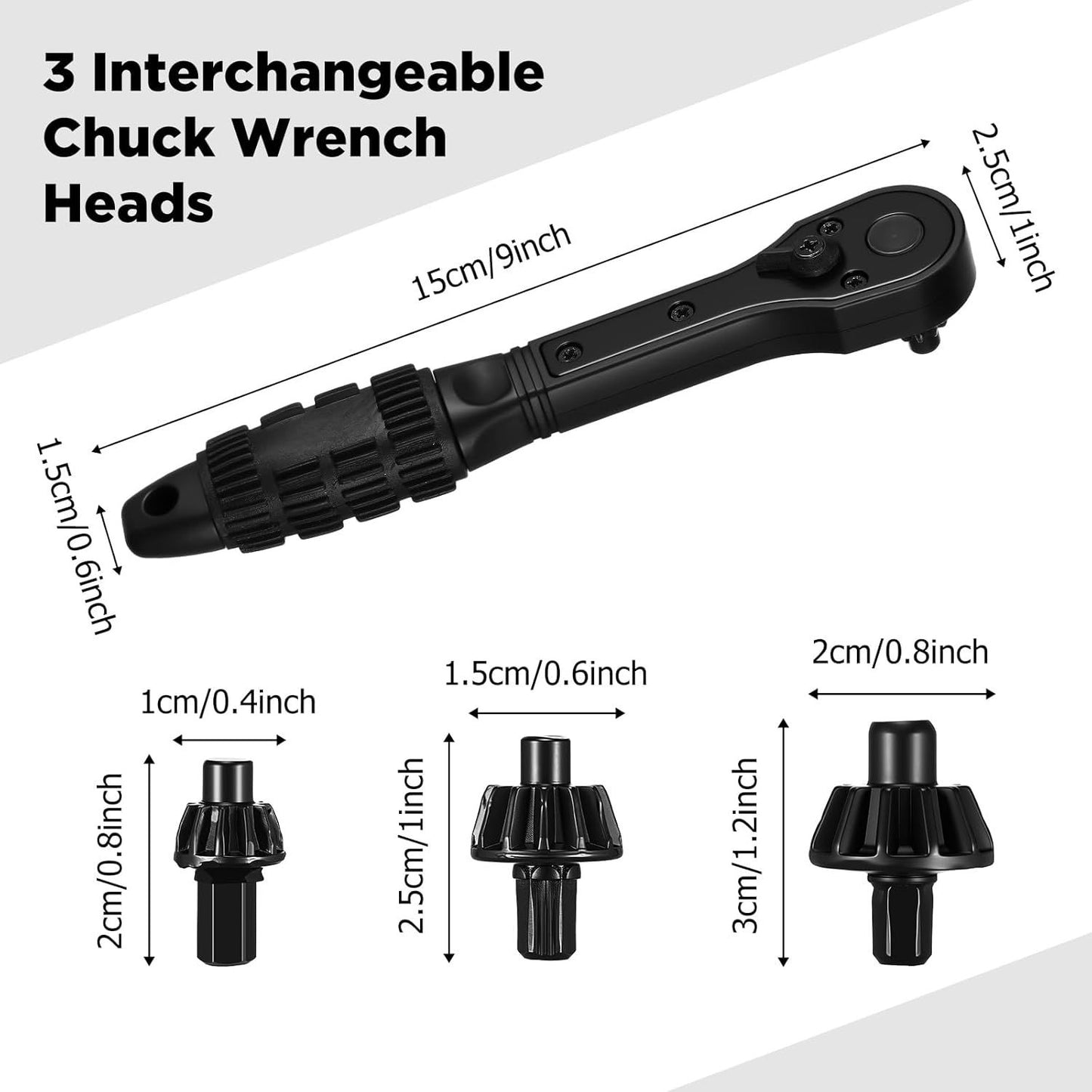2 in 1 Drill Chuck Ratchet Spanner 2026 Universal Chuck Key Replacement Tool 2 in 1 Ratchet Drill Key Wrench Compatible with Most Electric Drills and Power Tools(2 Pcs)
