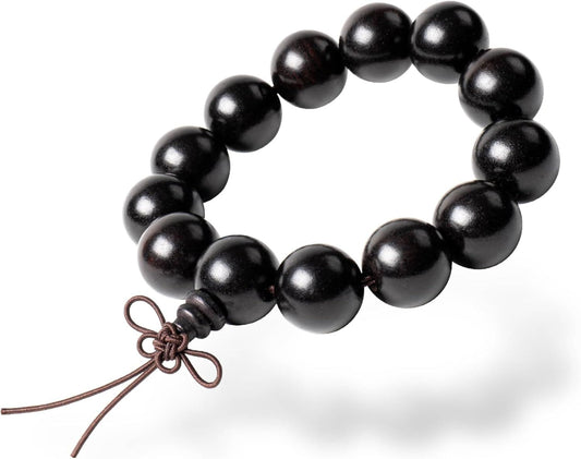 Eaglewood Mala Beads Bracelet - Handmade 108 8mm Prayer Beads for Men Women, Multilayer Wood Necklace Chain Bracelets, Buddhist Beads Elastic Wooden Prayer Beads for Meditation and Daily Wear
