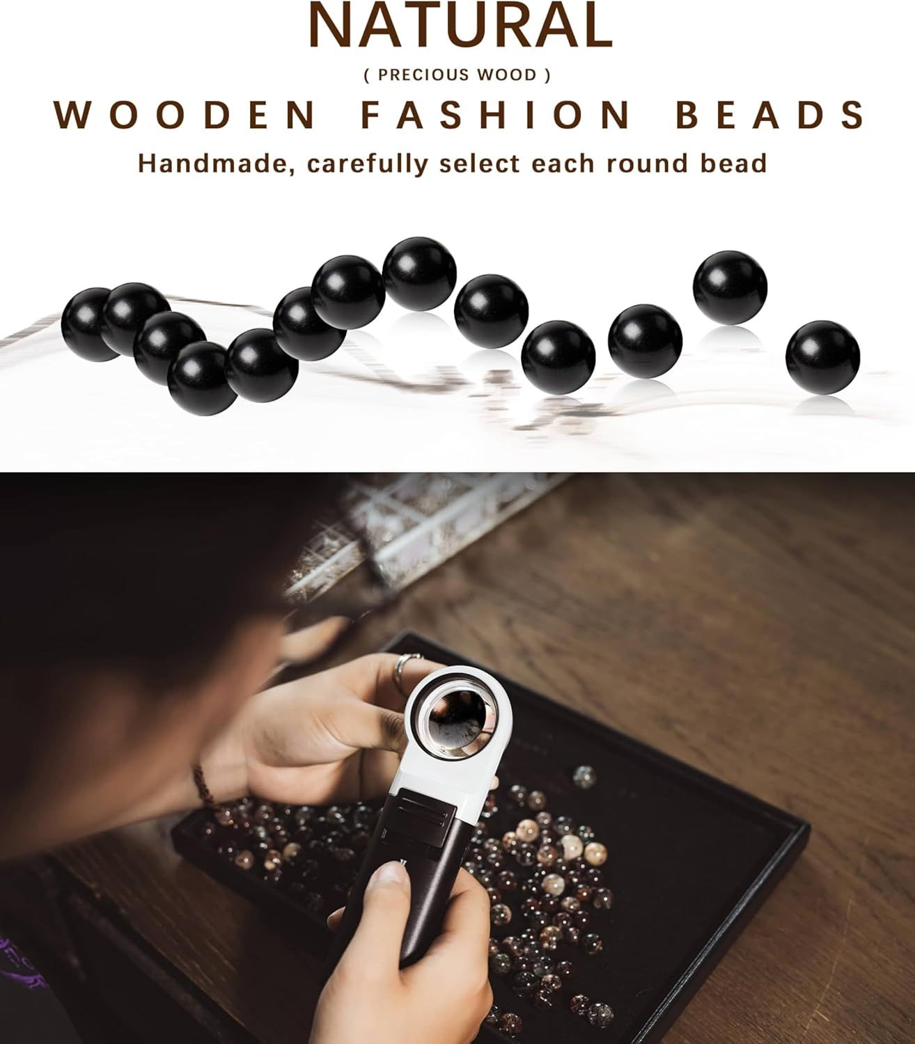 Eaglewood Mala Beads Bracelet - Handmade 108 8mm Prayer Beads for Men Women, Multilayer Wood Necklace Chain Bracelets, Buddhist Beads Elastic Wooden Prayer Beads for Meditation and Daily Wear