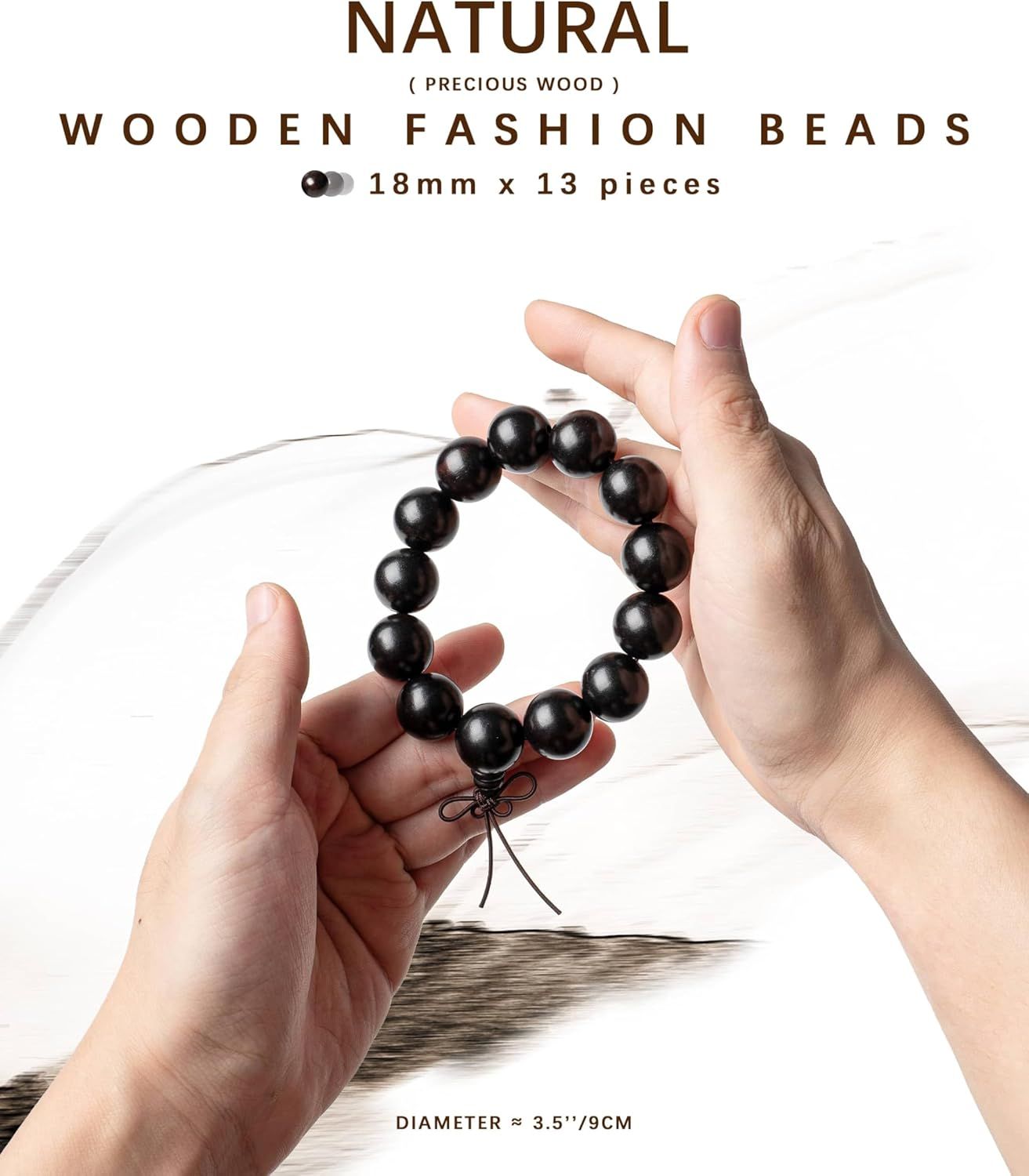 Eaglewood Mala Beads Bracelet - Handmade 108 8mm Prayer Beads for Men Women, Multilayer Wood Necklace Chain Bracelets, Buddhist Beads Elastic Wooden Prayer Beads for Meditation and Daily Wear