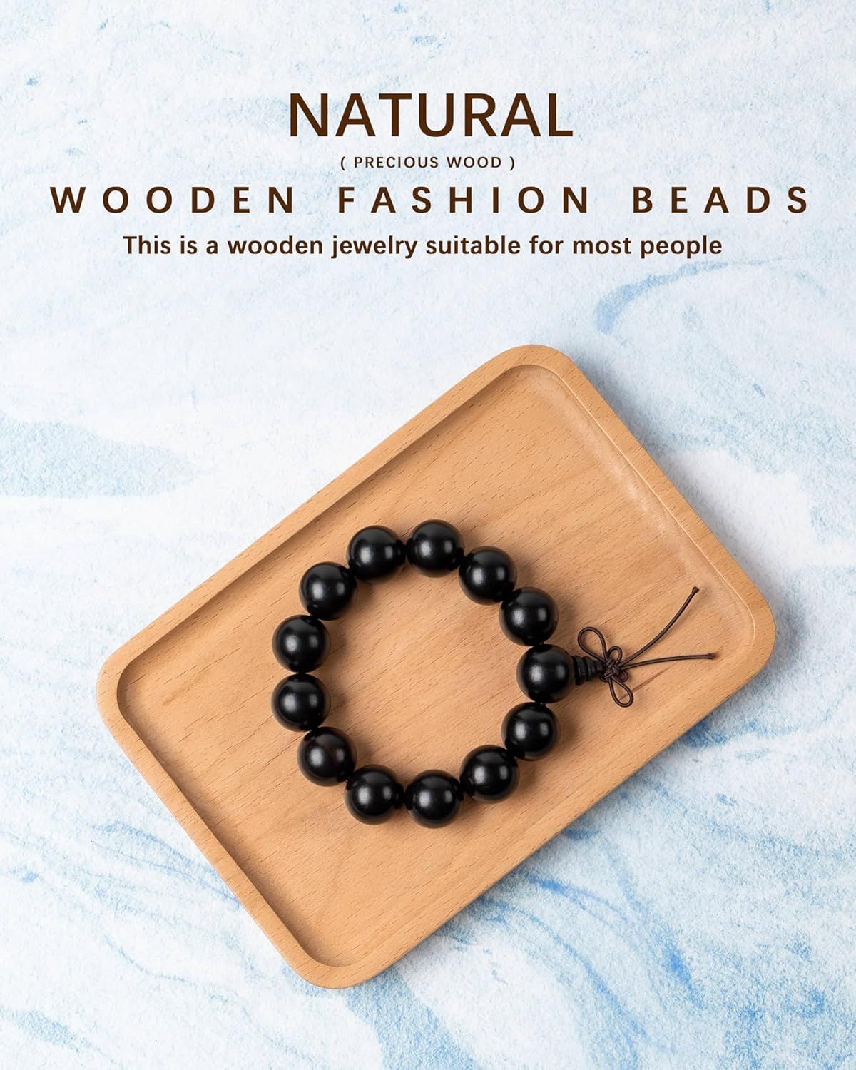 Eaglewood Mala Beads Bracelet - Handmade 108 8mm Prayer Beads for Men Women, Multilayer Wood Necklace Chain Bracelets, Buddhist Beads Elastic Wooden Prayer Beads for Meditation and Daily Wear