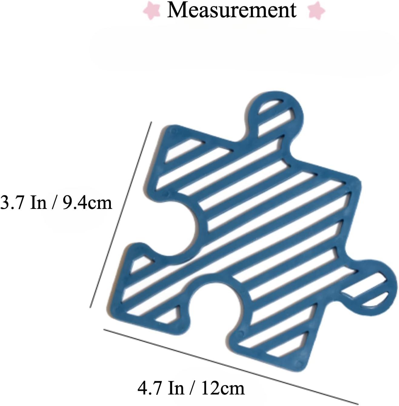 4 Pcs Creative Puzzle Shaped Heat Resistant Table Mat Set Insulated Coasters for Cups Bowls Pots Plates (Red Blue Orange Black,3.7x4.7 Inch)