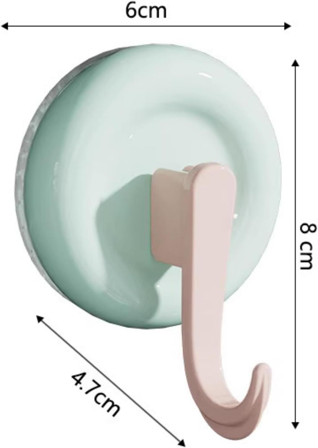 4 Pack No-Drill Reusable Vacuum Suction Hooks, Pastel Colors Heavy-Duty Door Towel Hook Bathroom Wall Organizer (Blue Pink Green White)
