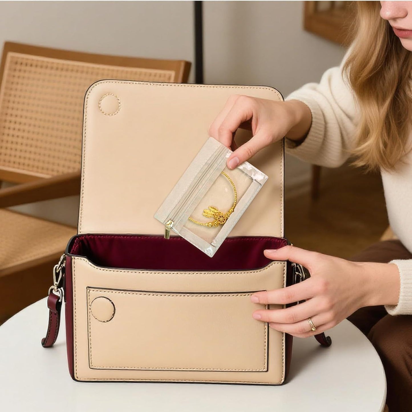 6pcs Travel Jewelry Bags,Portable Zipped Pouches Bags for Jewelries Necklaces Rings Earrings Storage