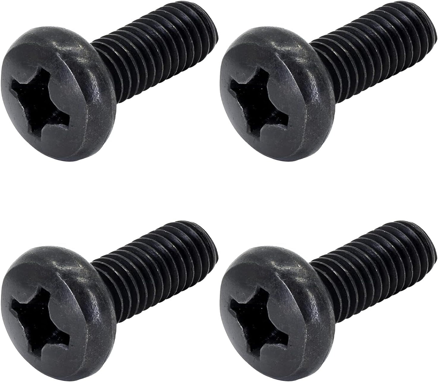 Black License Plate Screws for Lexus, Toyota, and Honda, Phillips Machine Pan Head 18-8, Stainless Steel, M6-1.0 x 16 mm Bolt (Pack of 4)