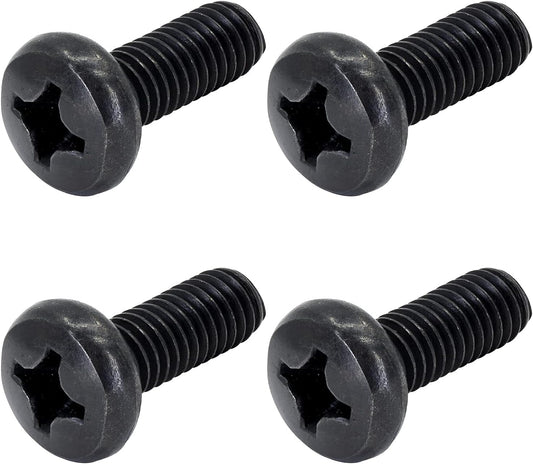 Black License Plate Screws for Lexus, Toyota, and Honda, Phillips Machine Pan Head 18-8, Stainless Steel, M6-1.0 x 16 mm Bolt (Pack of 4)