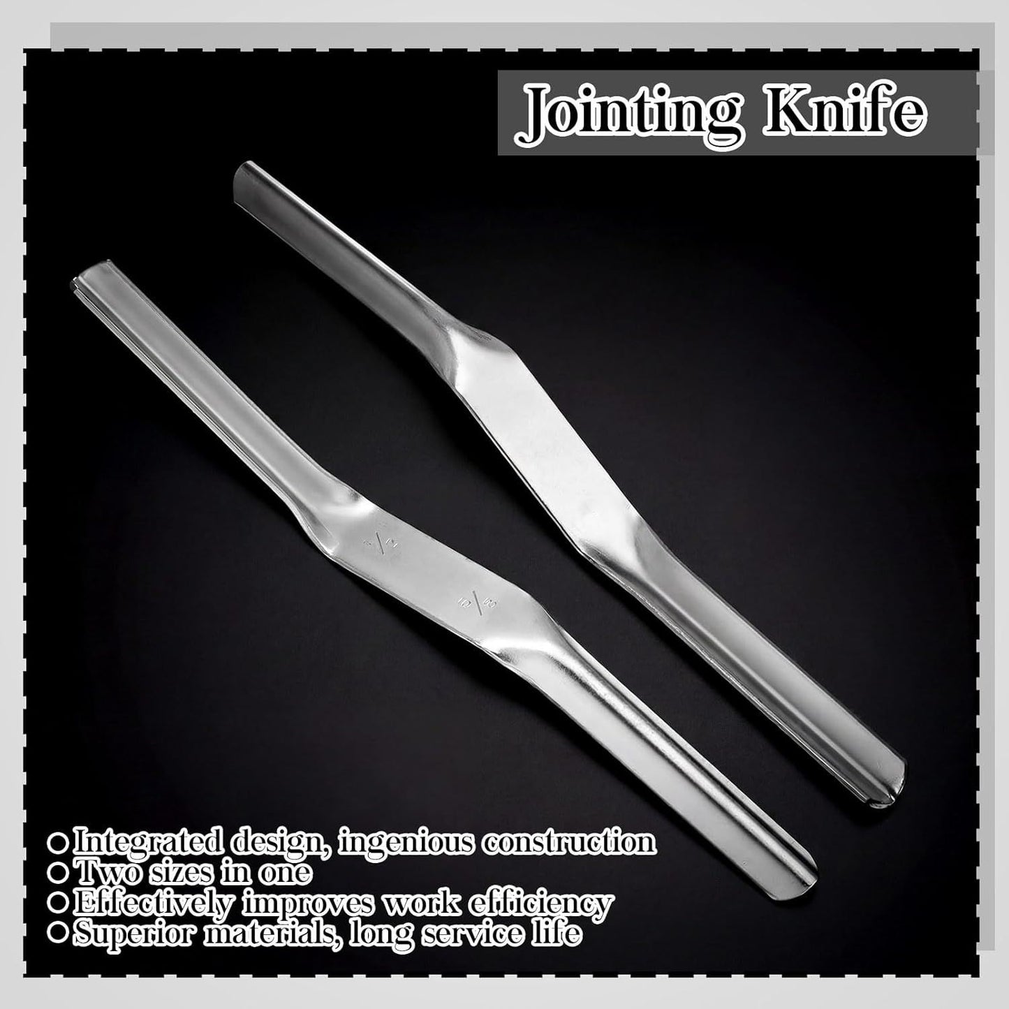 1pcs Tuck Pointing Tools Stainless Steel Masonry Jointer Double Ended Concrete Brick and Block Straightener Tool Wall for Cement Pointing Trowel Tuck Tools (1/2" x5/8")
