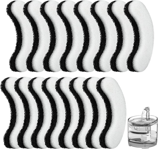 16 Pieces Cat Water Fountain Filters, Water Fountain Filters Replacement for Cat，Water Fountain Fit for Clear Fountain Perfect for NPET WF050 & WF100，Dog Dispenser (16PCS)