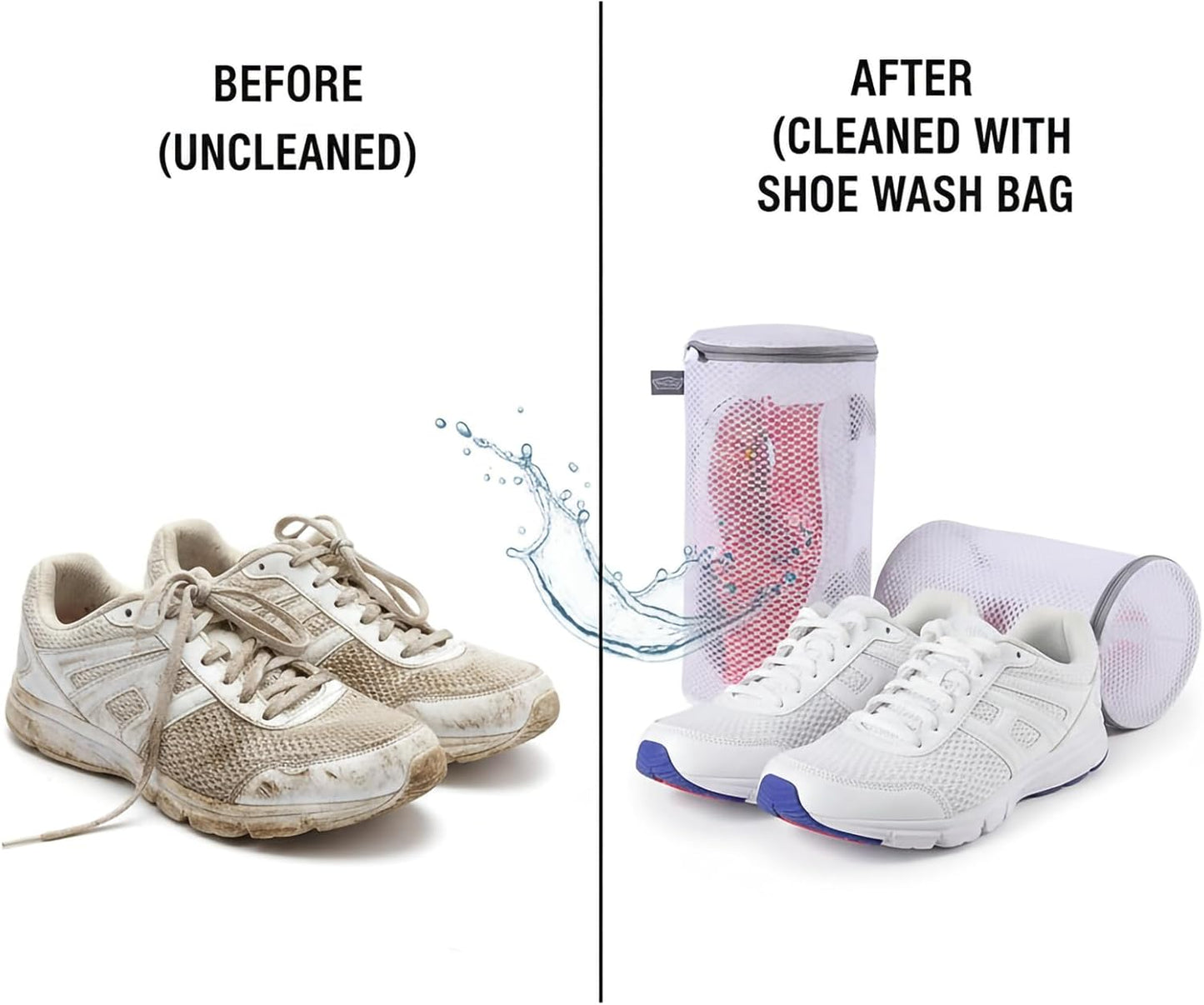 Kimmama Shoe Washing Machine Bag, Shoe Bag for Washing Machine, Mesh Laundry Bags for Sneakers, Footwear, Trainers, Slippers, Honeycomb Net, Grey Zipper, 7x15"