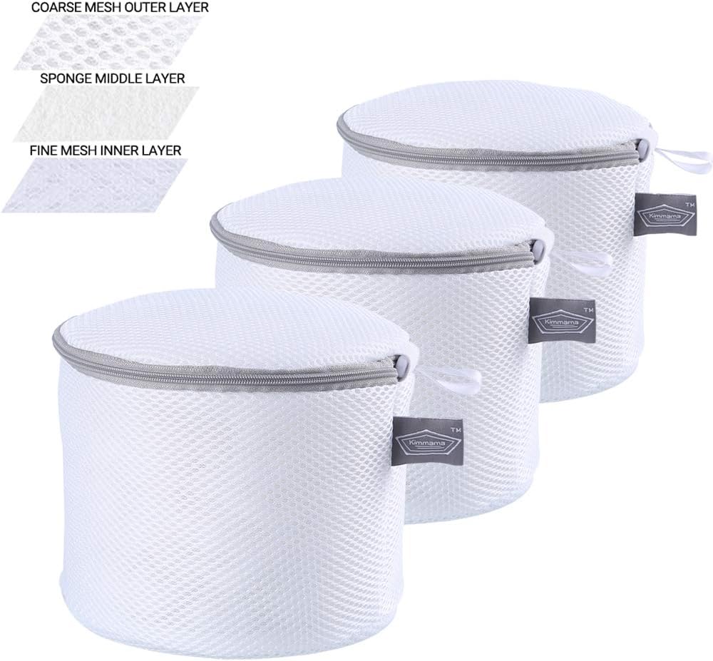 Kimmama Bra Washing Bags for Laundry, Lingerie Bags for Washing Delicates, Bra Laundry Bag for Washing Machine, Sandwish Mesh, 7x7x7"