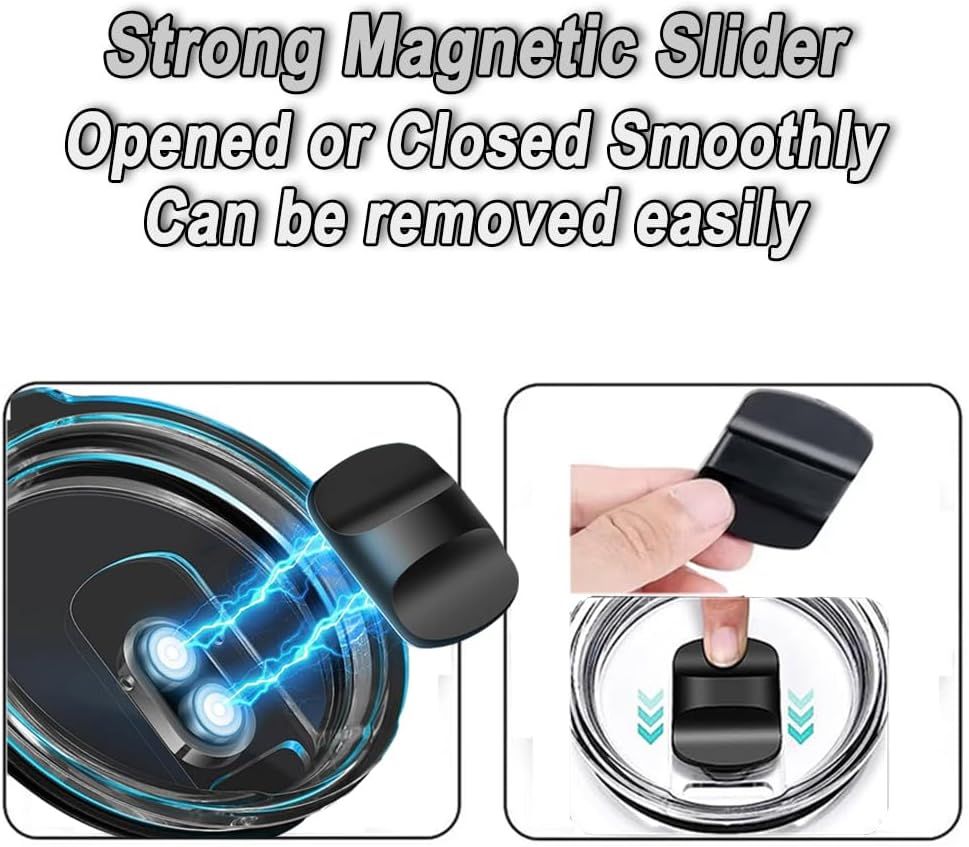 2Pcs 30oz Replacement Yeti Tumbler Lids, Only for Yeti 30 oz Tumbler, 14 oz Mug, with Strong Magnetic Slider Switch, Good Spill Proof Effect Coffee Cup Travel Cover Lids, BPA Free