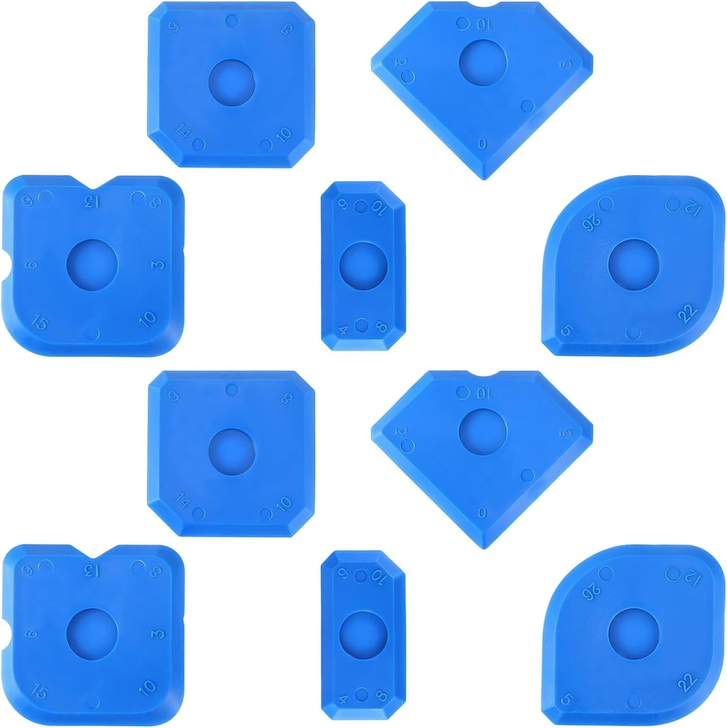 10 PCS Silicone Caulking Tool Set, Sealant Finishing Tool, Caulk Remover Tool, Portable Sealant Scraper, Reuse Grout Scraper for Kitchen Bathroom Floor Window Sealant Sealing Sink (Blue)