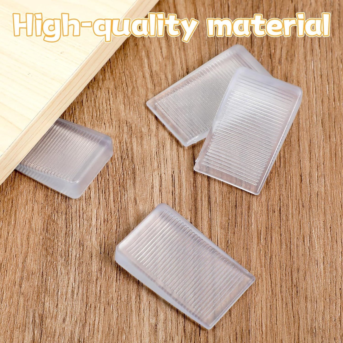 4 Pack Rubber Door Stop, Wedge Thin Door Stoppers for Bottom of Doors Clear Non-Scratching Doorstops Sturdy Stackable Doors Stops for Home Office School